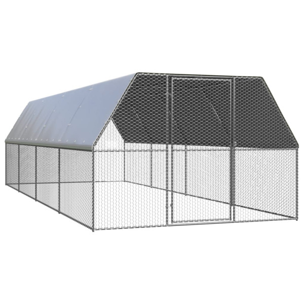 Jaula gallinero de acero galvanizado 3x8x2 m D