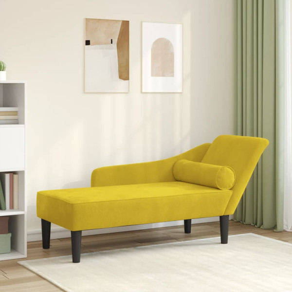 Sofá divan com almofadas de veludo amarelo D