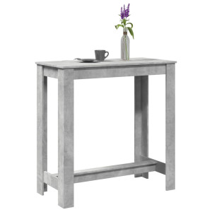 Barra de mesa alta madeira engenharia de concreto cinza 102x50x103.5cm D