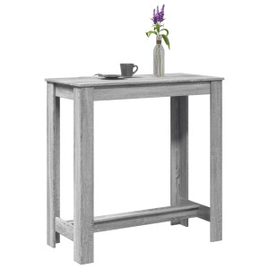 Mesa alta de bar madera ingeniería gris Sonoma 102x50x103.5 cm D