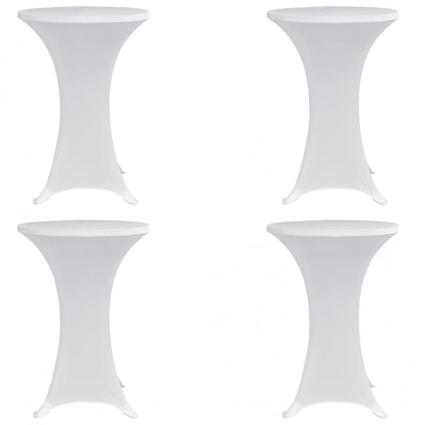Mantel elástico para mesa alta 4 unidades blanco Ø70 cm D