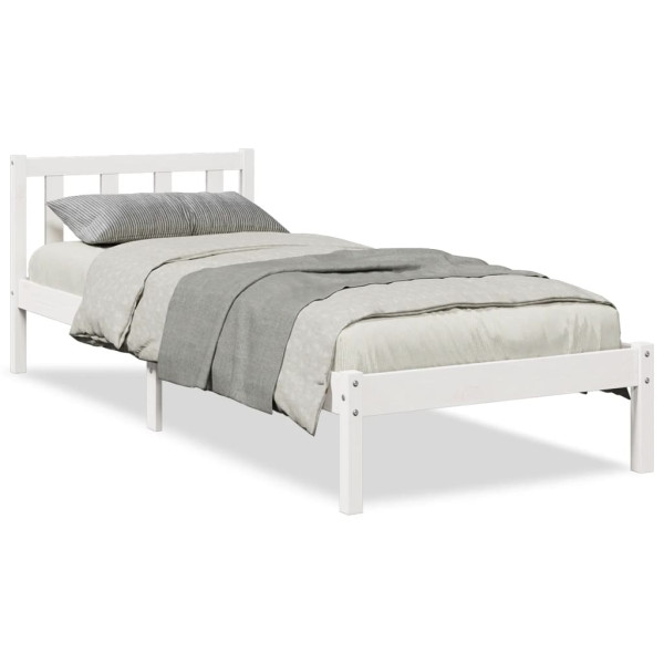 Cama extralarga sin colchón madera maciza pino blanca 90x220 cm D