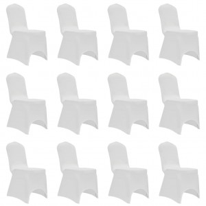 Funda de silla elástica 12 unidades blanca D