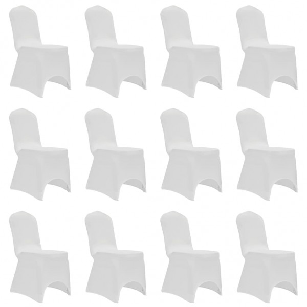 Funda de silla elástica 12 unidades blanca D