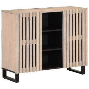 Aparador de madera maciza de mango 90x34x75 cm D