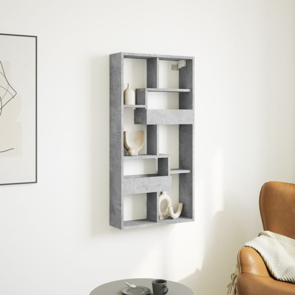 Armario de pared madera ingeniería gris hormigón 50x15x100 cm D