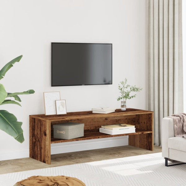 Mueble de TV madera de ingeniería envejecida 120x40x40 cm D