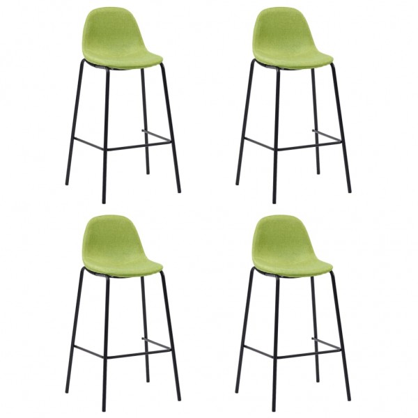 Taburetes de cocina 4 unidades tela verde Taburetes de cocina 4 unidades tela verde D