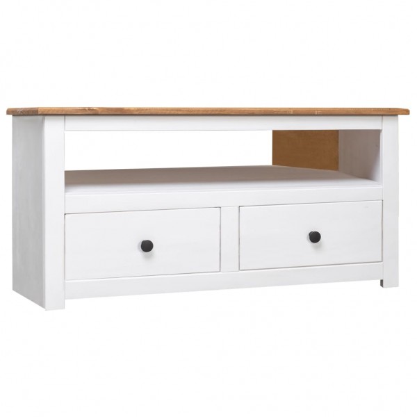 Mueble esquinero TV madera pino estilo Panamá blanco 93x49x49cm D