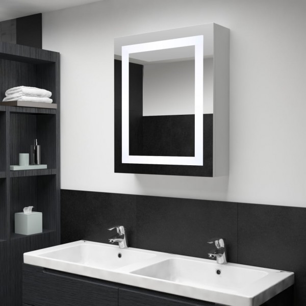 Mobiliário de banheiro com espelho LED 50x13x70 cm D