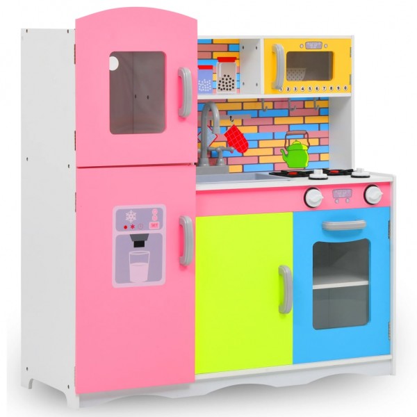 Cozinha de brinquedo MDF multicolor 80x30x85 cm D