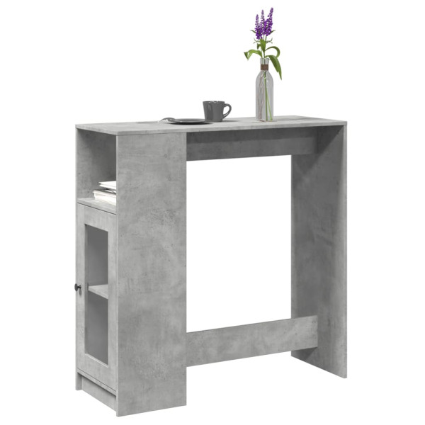 Mesa alta bar con estantes madera gris hormigón 101x40x103.5 cm D