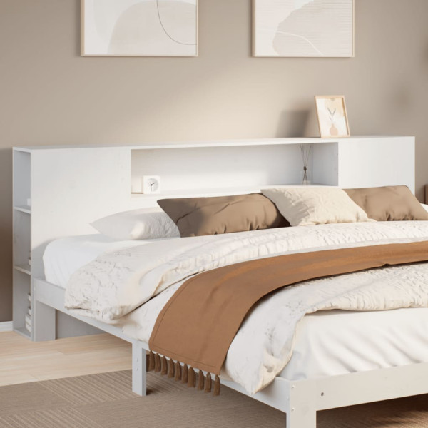 Armário de cama madeira maciça pinheiro branco 180 cm D