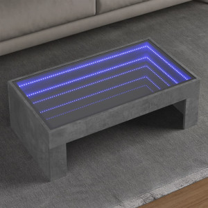 Mesa de centro con Infinity LED gris hormigón 90x50x30 cm D