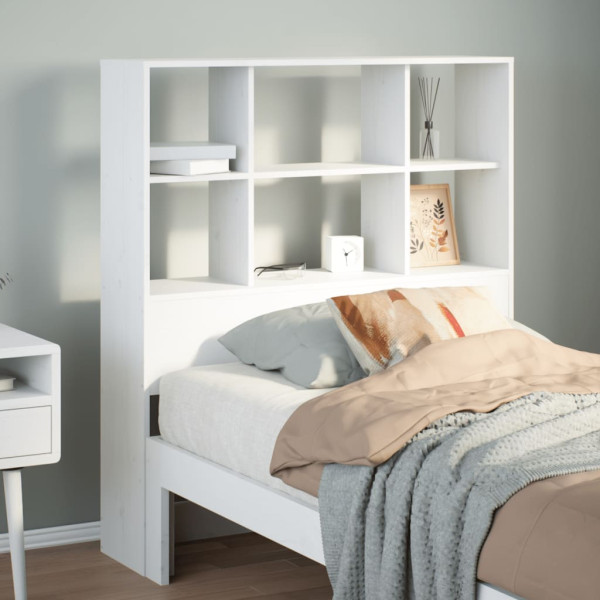 Cabecero de cama almacenaje madera maciza pino blanco 75 cm D