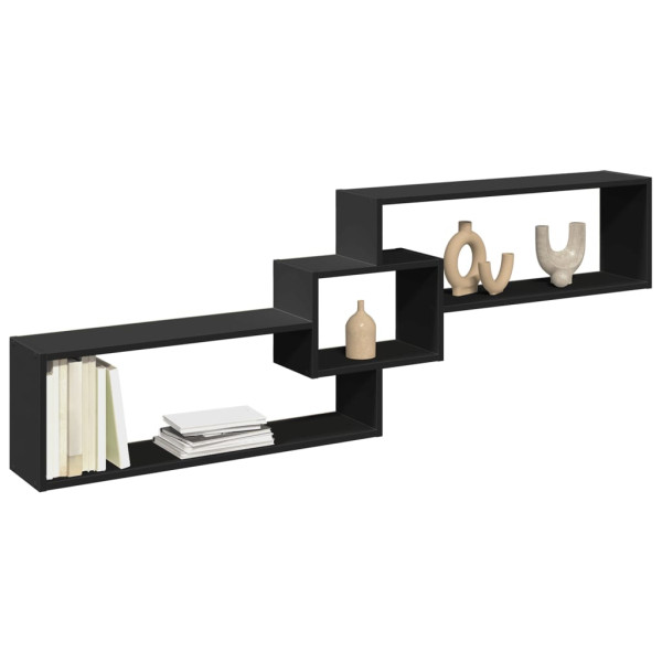 Armario de pared madera de ingeniería negro 158x18x53 cm D