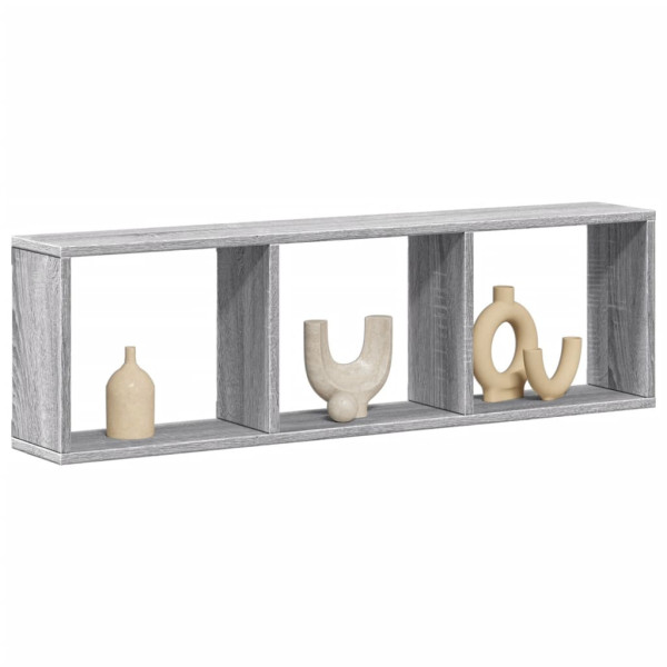 Armario de pared madera de ingeniería gris Sonoma 100x16x30 cm D