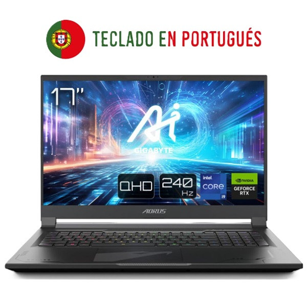 Portatil gigabyte 17x azg - 65pt665sh i9 - 14900hx 32gb ssd 2tb 17.3pulgadas portugues D