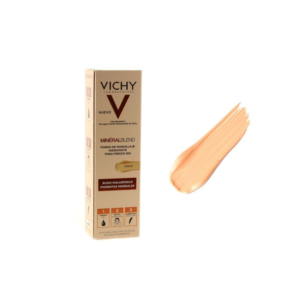 Fundo de Maquiagem Fluido Vichy Tone de mistura mineral Médio 30 ml D