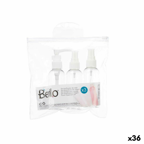 Conjunto de viagem de plástico branco transparente (36 unidades) D