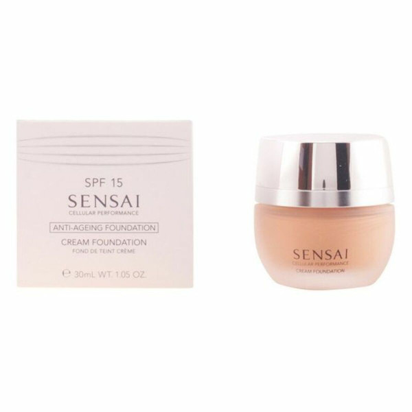 Fondo de Maquillaje Fluido Cellular Performance Sensai CF24-Amber Beige Spf 15 (30 ml) D