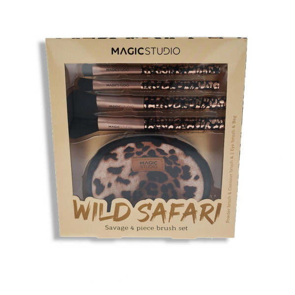 Set de Brochas de Maquillaje Magic Studio Wild Safari Savage 4 Piezas D