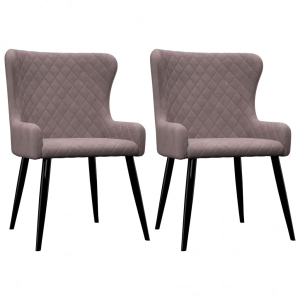 Sillas de comedor 2 unidades de terciopelo rosa Sillas de comedor 2 unidades de terciopelo rosa D