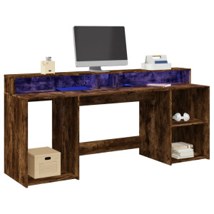 Mesa com LED Engenharia de Madeira Smoked Oak 200x55x91 cm D