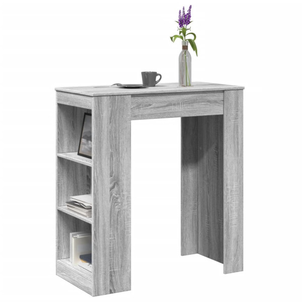 Mesa alta bar con estantes madera gris Sonoma 95x47x103.5 cm D