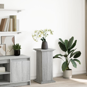 Pedestal expositor con almacenaje gris Sonoma 31x30x60 cm D