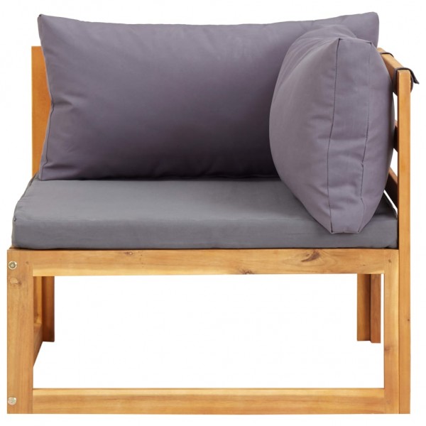 5 pcs conj. lounge jardim c/ almofadões madeira acácia maciça M 5