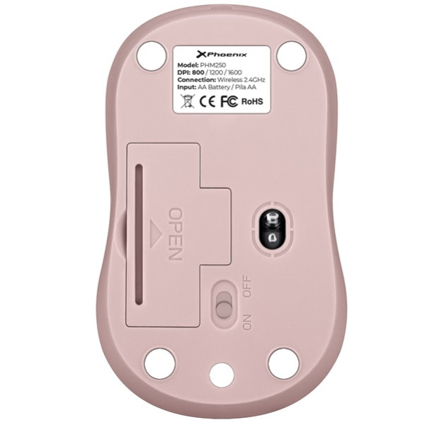 Ratón Inalámbrico Phoenix PHM250-P rosa M 4