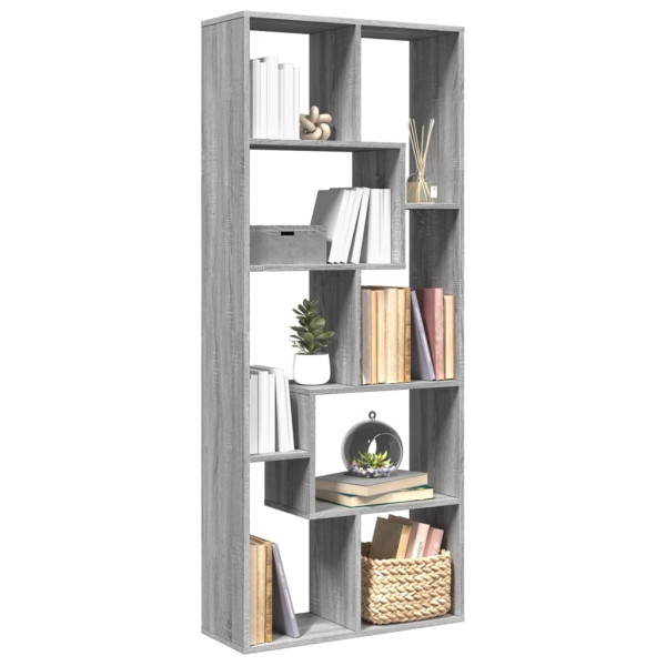 Librería divisora madera ingeniería gris Sonoma 67x25x161.5 cm D