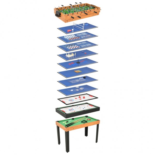 Mesa multijuegos 15 en 1 color arce 121x61x82 cm D