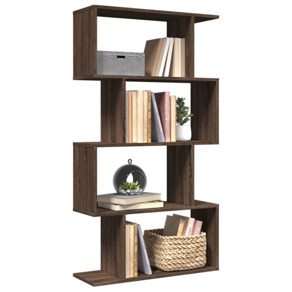 Librería divisora 4 niveles madera marrón roble 70x24x129 cm D