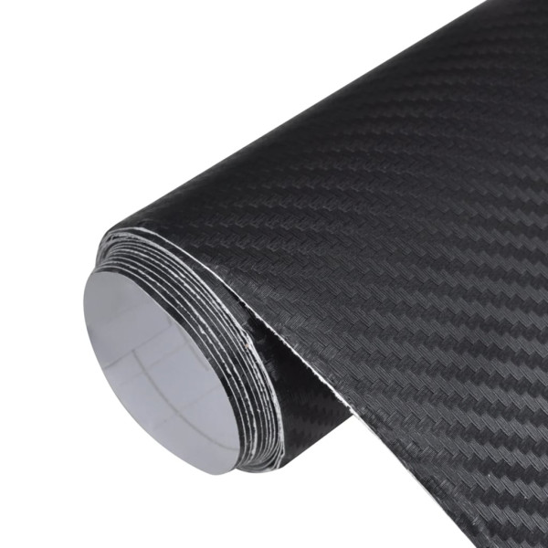 Láminas 3D para coche 2 uds negro mate 100x150 cm+50x150 cm D