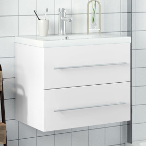 Mueble de baño con lavabo integrado blanco D