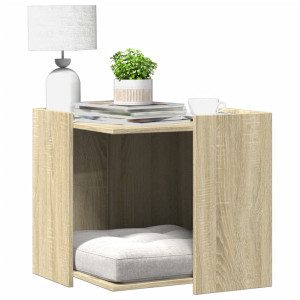 Mueble arenero para gatos madera roble Sonoma 53x53x51 cm D