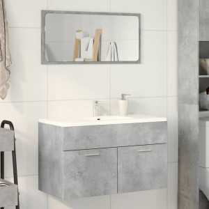 Armario para lavabo contrachapada gris hormigón 80x38.5x46 cm D