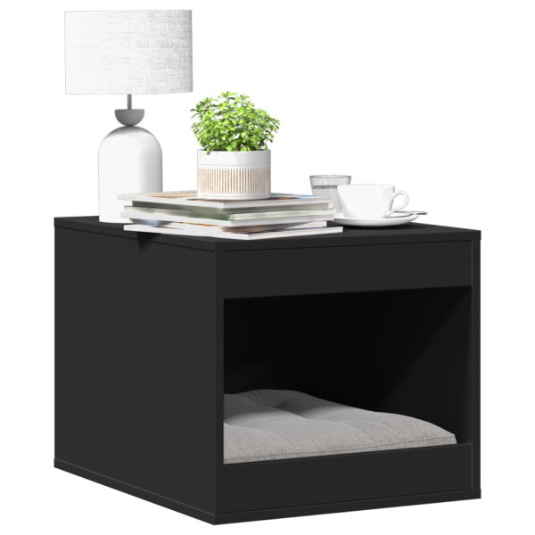 Mueble arenero para gatos madera ingeniería negro 47x59x42 cm D