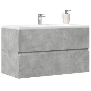 Armario para lavabo contrachapada gris hormigón 90x38.5x45 cm D