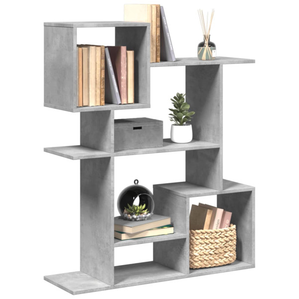 Librería divisora madera ingeniería gris hormigón 92x29x112 cm D