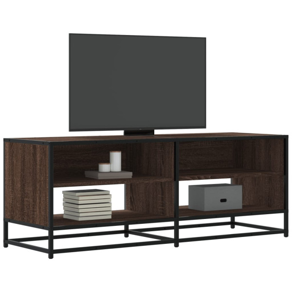 Mueble TV metal y madera ingeniería marrón roble 120.5x40x46 cm D