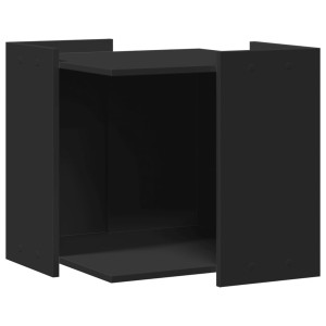 Mueble arenero para gatos madera ingeniería negro 53x53x51 cm H