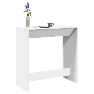 Mesa alta de bar madera ingeniería blanca 102x50x103.5 cm D