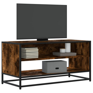 Mueble TV metal y madera ingeniería roble humo 91x40x46 cm D