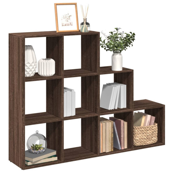 Librería divisora 3 niveles madera marrón 137.5x29x103.5 cm D