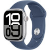 Apple Watch Serie 10 GPS 46mm aluminio plata sport band M/L azul denim 2