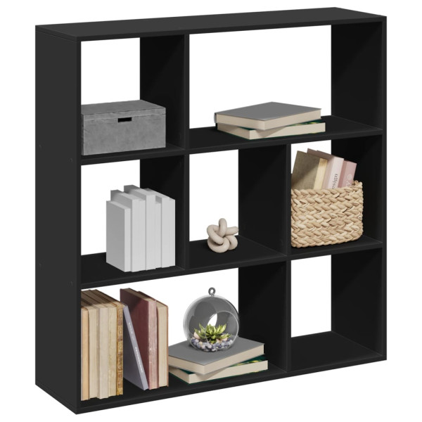 Librería divisora madera de ingeniería negra 102x29x103.5 cm D