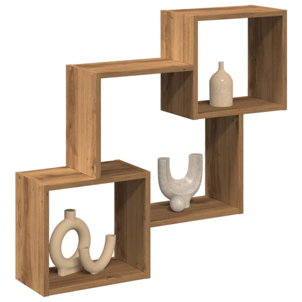 Armario de pared madera ingeniería roble artesanal 78x18x71 cm D